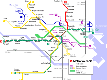 valencia metro map